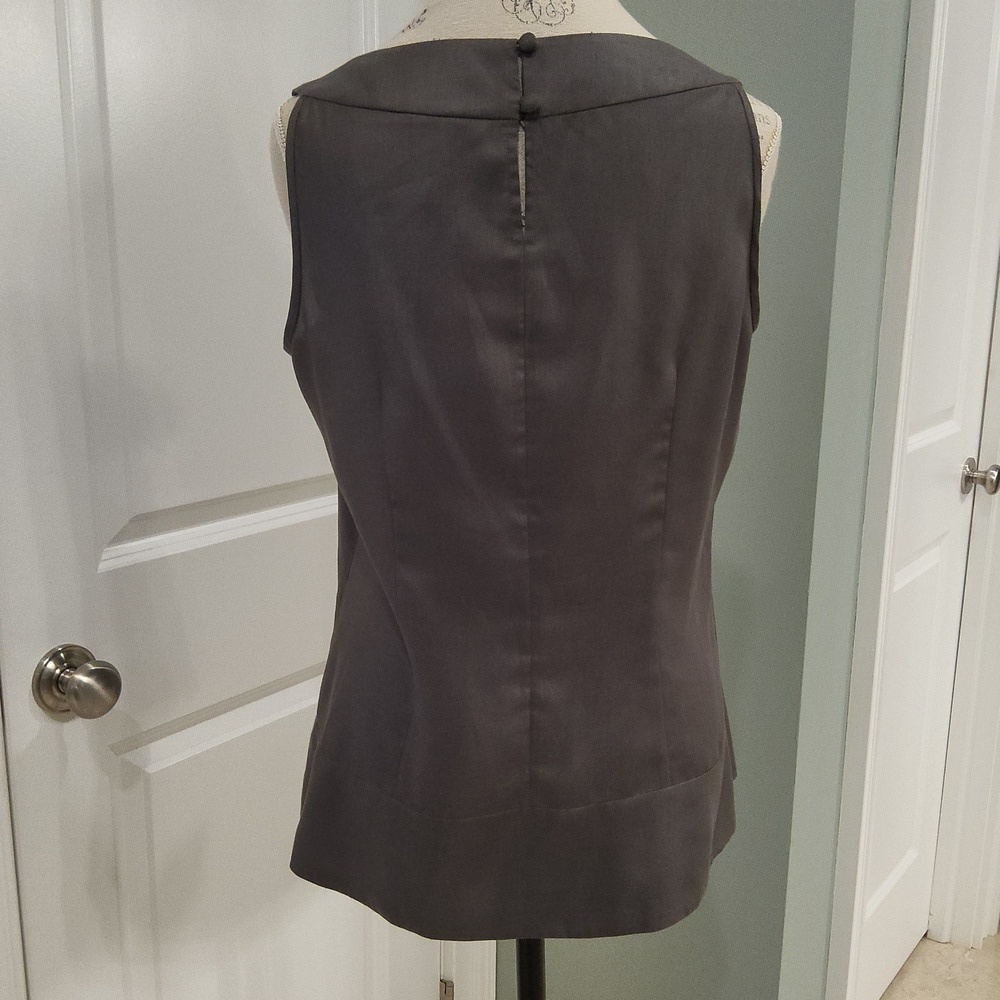 Anthropologie Sine Bow Tie Dark Gray Top - Size 12 - Picture 4 of 8